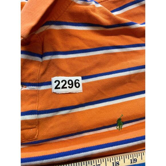 Polo by Ralph Lauren Striped Orange White Polo Shirt Orange Pony Size XXL - Picture 6 of 6